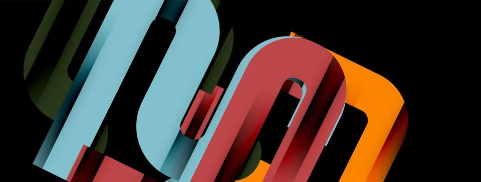 Dynamic waves, flowing lines, stripes vector geometric elements minimal pattern Illustrazione stock