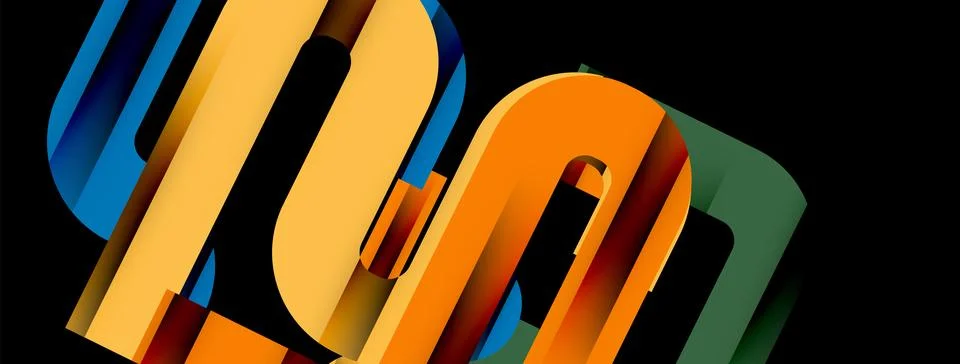 Dynamic waves, flowing lines, stripes vector geometric elements minimal pattern Stock Illustration