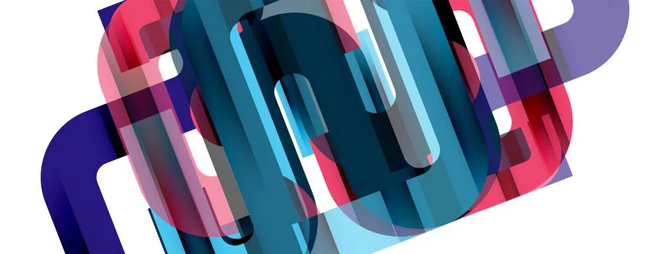 Dynamic waves, flowing lines, stripes vector geometric elements minimal pattern Illustrazione stock