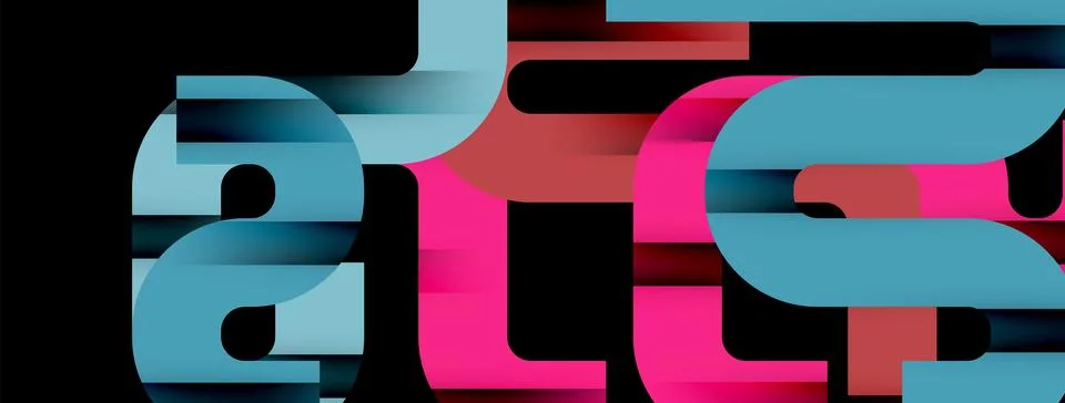 Dynamic waves, flowing lines, stripes vector geometric elements minimal pattern Illustrazione stock