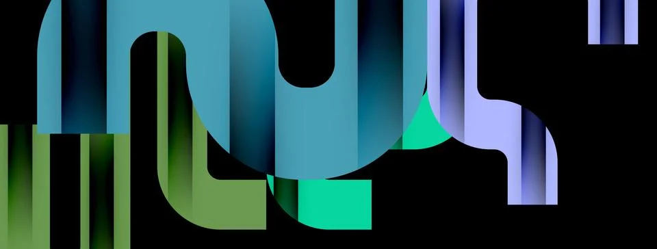 Dynamic waves, flowing lines, stripes vector geometric elements minimal pattern 스톡 일러스트