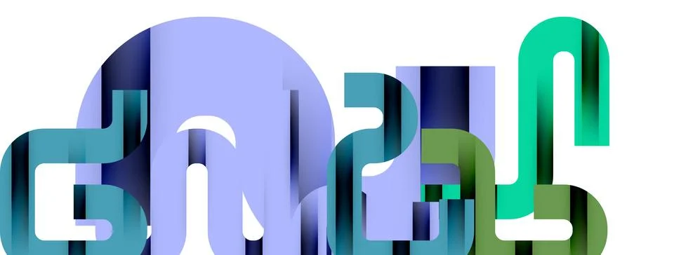 Dynamic waves, flowing lines, stripes vector geometric elements minimal pat.. Stock Illustration