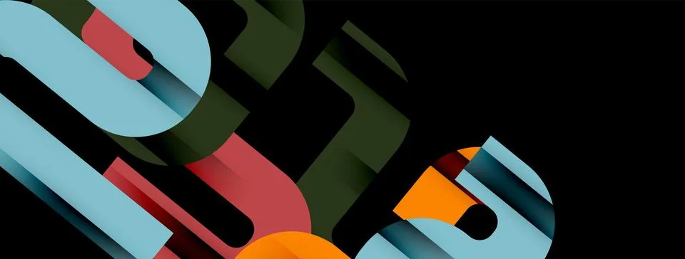 Dynamic waves, flowing lines, stripes vector geometric elements minimal pattern Illustrazione stock