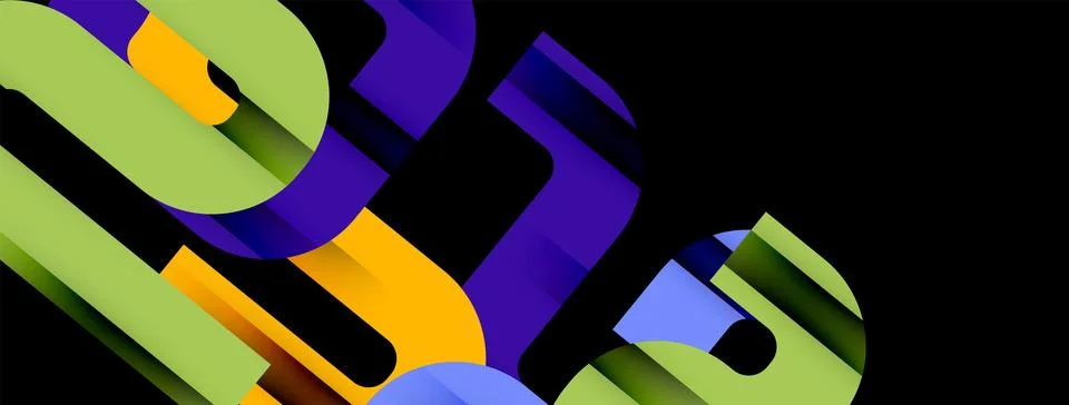Dynamic waves, flowing lines, stripes vector geometric elements minimal pattern Stockillustratie