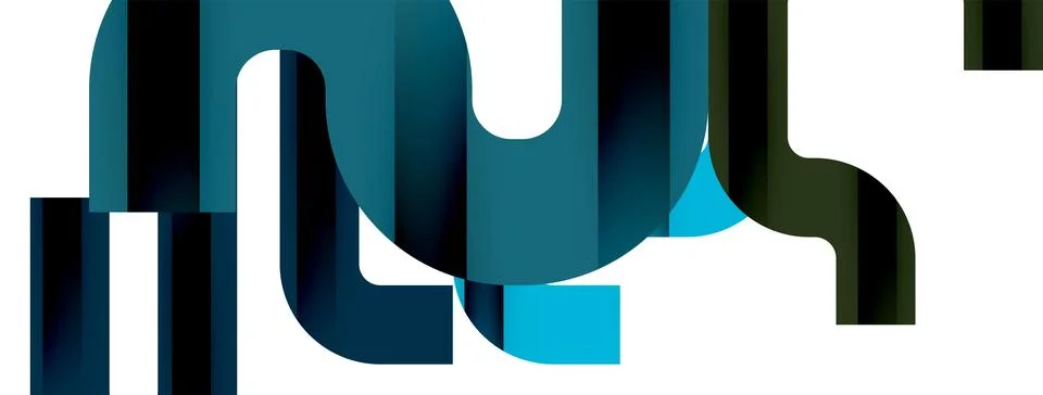 Dynamic waves, flowing lines, stripes vector geometric elements minimal pattern Stock Illustration