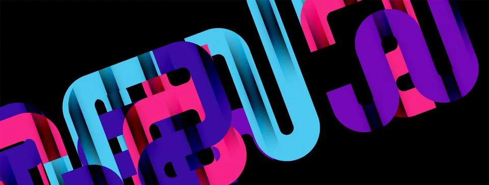 Dynamic waves, flowing lines, stripes vector geometric elements minimal pattern Stock Illustration