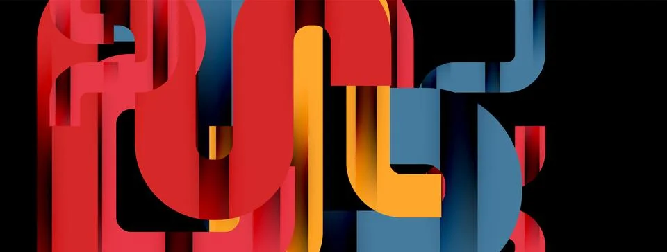 Dynamic waves, flowing lines, stripes vector geometric elements minimal pattern 스톡 일러스트