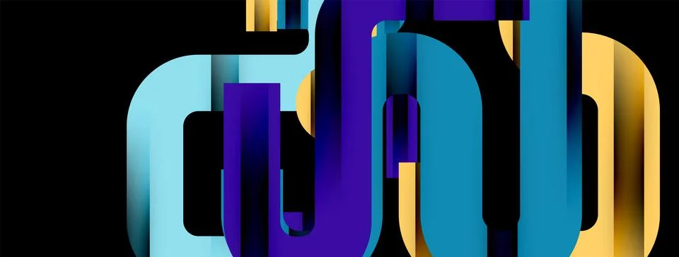 Dynamic waves, flowing lines, stripes vector geometric elements minimal pattern Stock Illustration