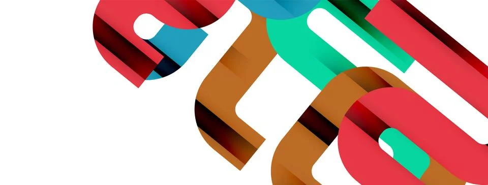 Dynamic waves, flowing lines, stripes vector geometric elements minimal pattern Stockillustratie