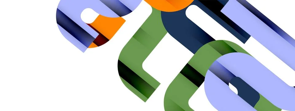 Dynamic waves, flowing lines, stripes vector geometric elements minimal pattern Illustrazione stock