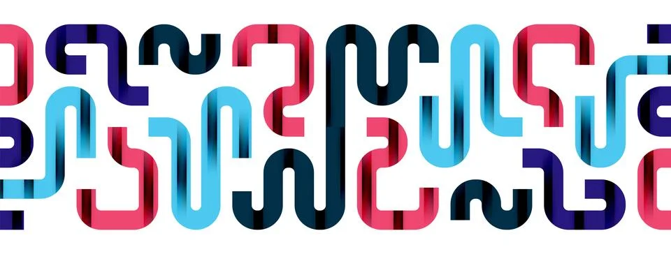 Dynamic waves, flowing lines, stripes vector geometric elements minimal pattern 스톡 일러스트