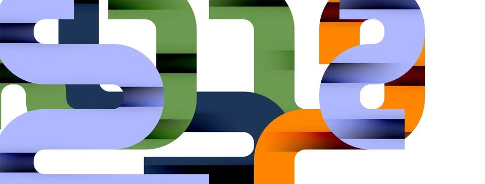 Dynamic waves, flowing lines, stripes vector geometric elements minimal pattern Illustrazione stock