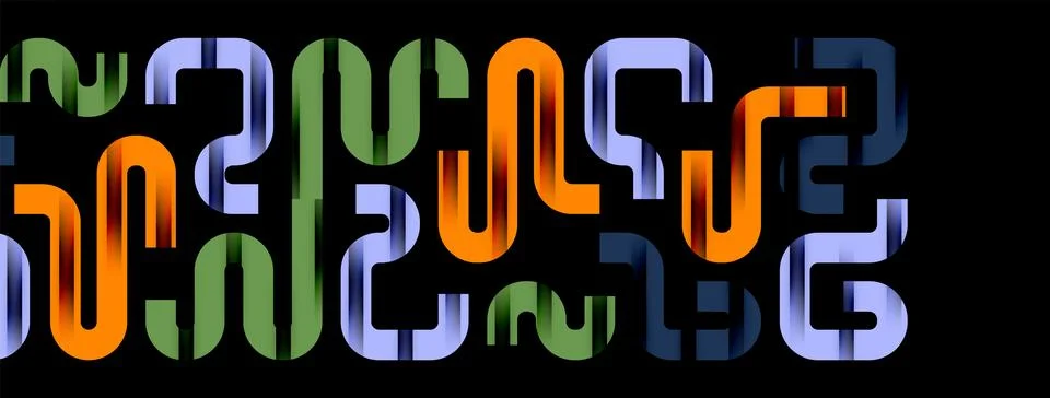 Dynamic waves, flowing lines, stripes vector geometric elements minimal pattern イラスト素材