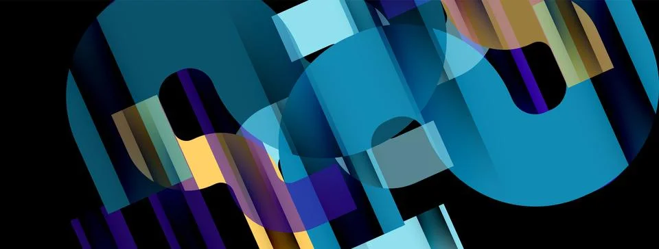 Dynamic waves, flowing lines, stripes vector geometric elements minimal pattern Illustrazione stock