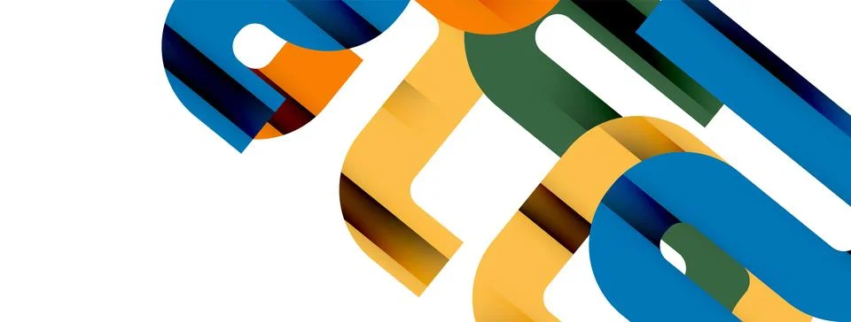 Dynamic waves, flowing lines, stripes vector geometric elements minimal pattern Illustrazione stock
