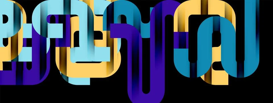 Dynamic waves, flowing lines, stripes vector geometric elements minimal pattern 스톡 일러스트