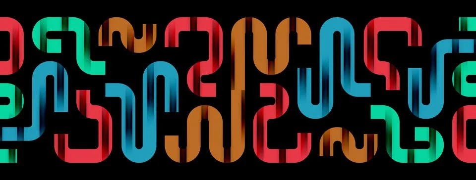 Dynamic waves, flowing lines, stripes vector geometric elements minimal pattern イラスト素材