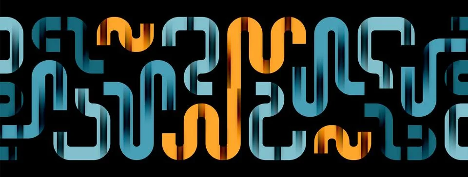 Dynamic waves, flowing lines, stripes vector geometric elements minimal pattern 스톡 일러스트