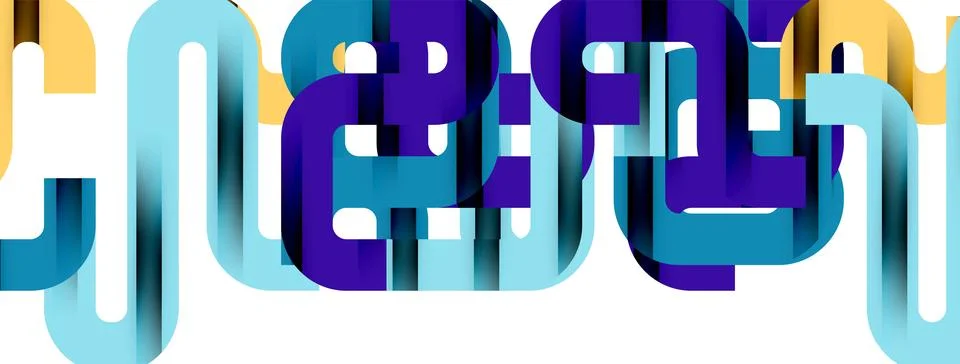 Dynamic waves, flowing lines, stripes vector geometric elements minimal pattern 스톡 일러스트