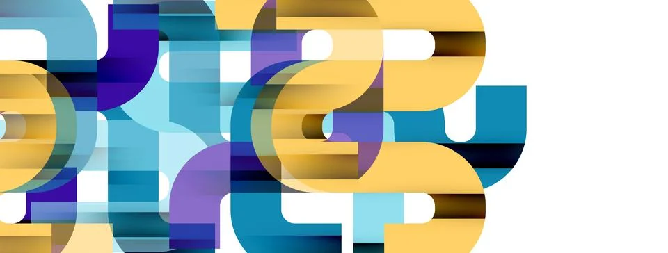 Dynamic waves, flowing lines, stripes vector geometric elements minimal pattern Illustrazione stock