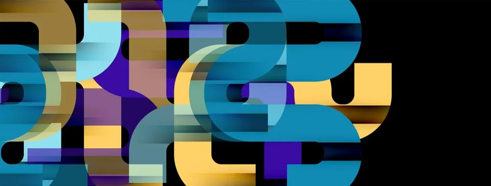 Dynamic waves, flowing lines, stripes vector geometric elements minimal pattern Illustrazione stock