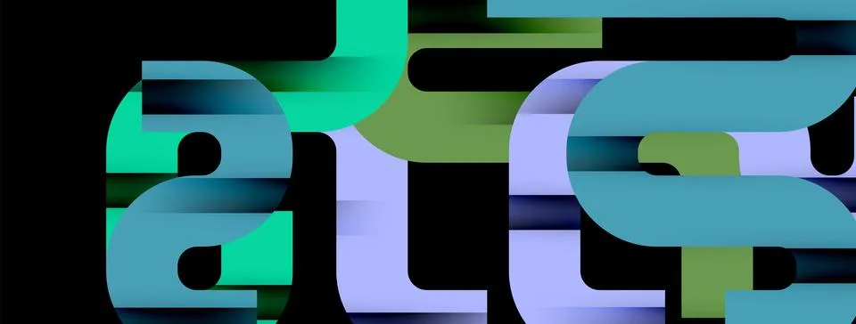 Dynamic waves, flowing lines, stripes vector geometric elements minimal pattern Illustrazione stock