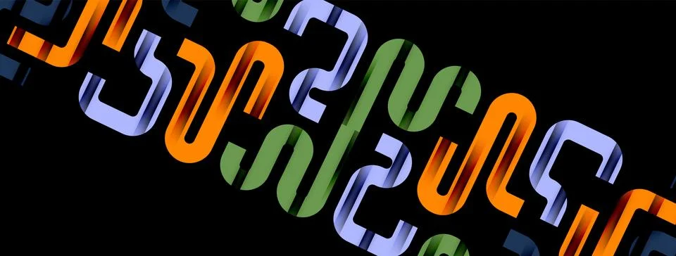 Dynamic waves, flowing lines, stripes vector geometric elements minimal pattern Stock Illustration