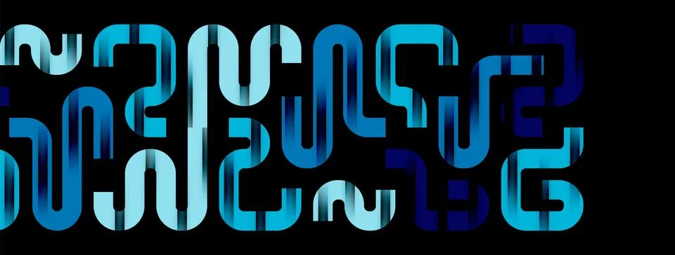 Dynamic waves, flowing lines, stripes vector geometric elements minimal pattern 스톡 일러스트
