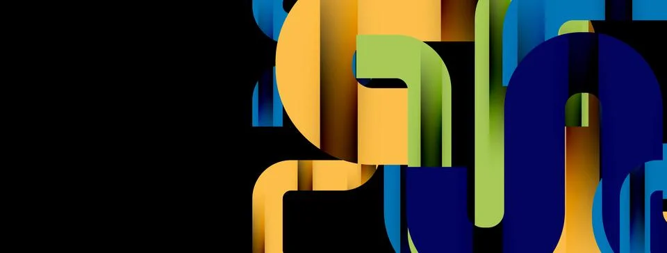 Dynamic waves, flowing lines, stripes vector geometric elements minimal pattern Illustrazione stock