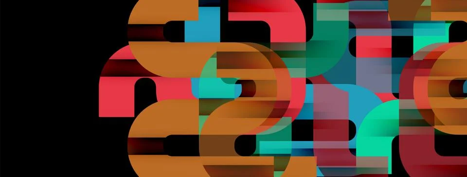 Dynamic waves, flowing lines, stripes vector geometric elements minimal pattern Illustrazione stock