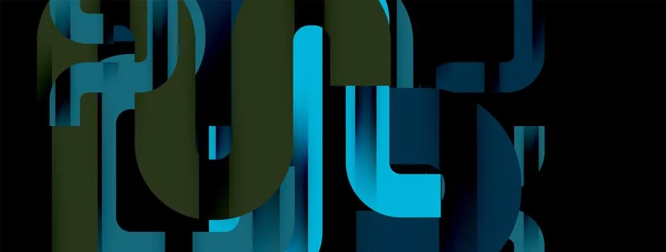 Dynamic waves, flowing lines, stripes vector geometric elements minimal pattern Illustrazione stock