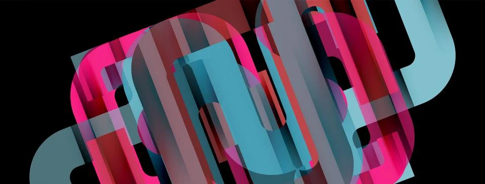 Dynamic waves, flowing lines, stripes vector geometric elements minimal pattern Stockillustratie