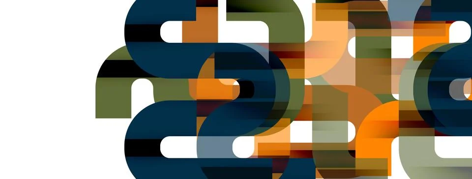 Dynamic waves, flowing lines, stripes vector geometric elements minimal pattern Stock Illustration