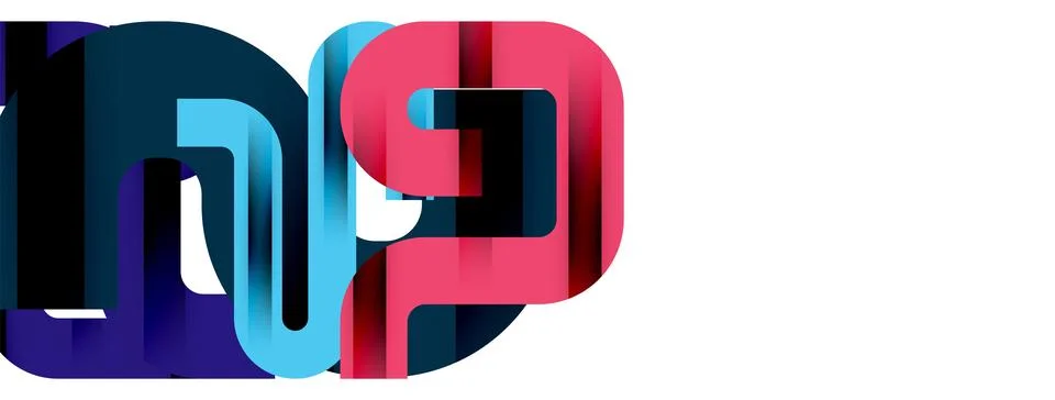Dynamic waves, flowing lines, stripes vector geometric elements minimal pattern Illustrazione stock