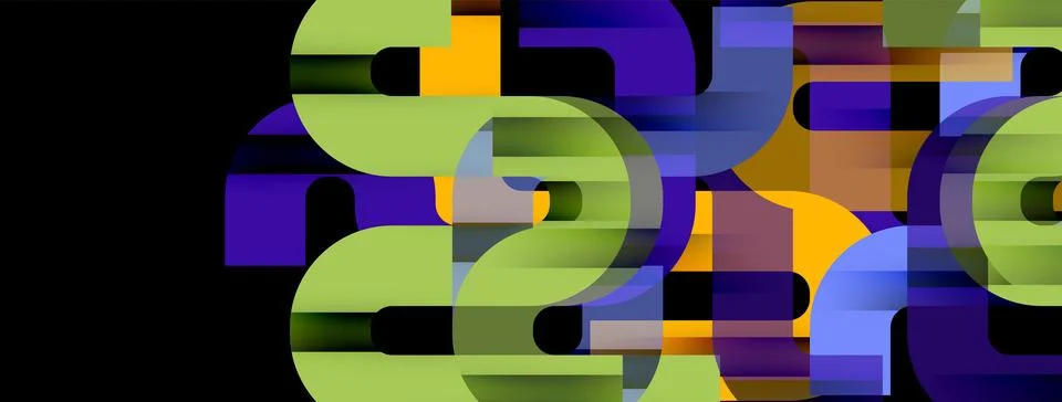 Dynamic waves, flowing lines, stripes vector geometric elements minimal pattern イラスト素材