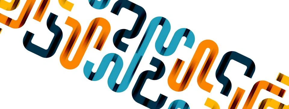 Dynamic waves, flowing lines, stripes vector geometric elements minimal pattern Stock Illustration