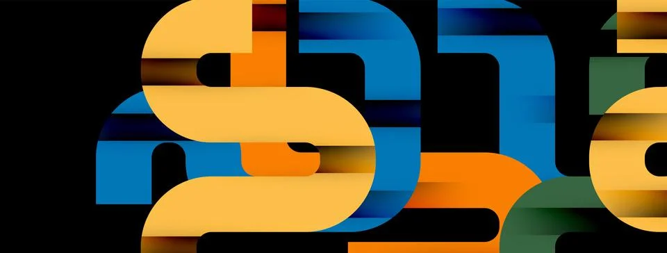 Dynamic waves, flowing lines, stripes vector geometric elements minimal pattern Illustrazione stock