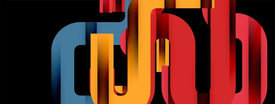 Dynamic waves, flowing lines, stripes vector geometric elements minimal pattern Stock Illustration