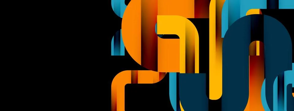 Dynamic waves, flowing lines, stripes vector geometric elements minimal pattern Illustrazione stock