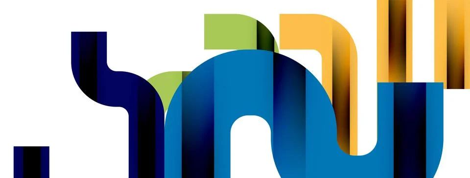 Dynamic waves, flowing lines, stripes vector geometric elements minimal pattern イラスト素材