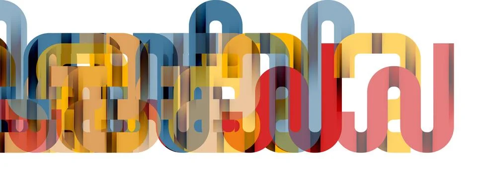 Dynamic waves, flowing lines, stripes vector geometric elements minimal pattern Stockillustratie