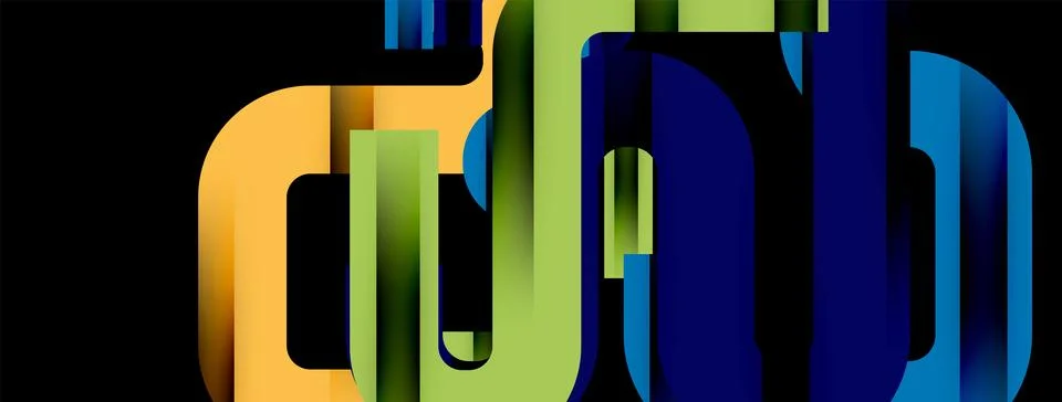 Dynamic waves, flowing lines, stripes vector geometric elements minimal pattern Illustrazione stock