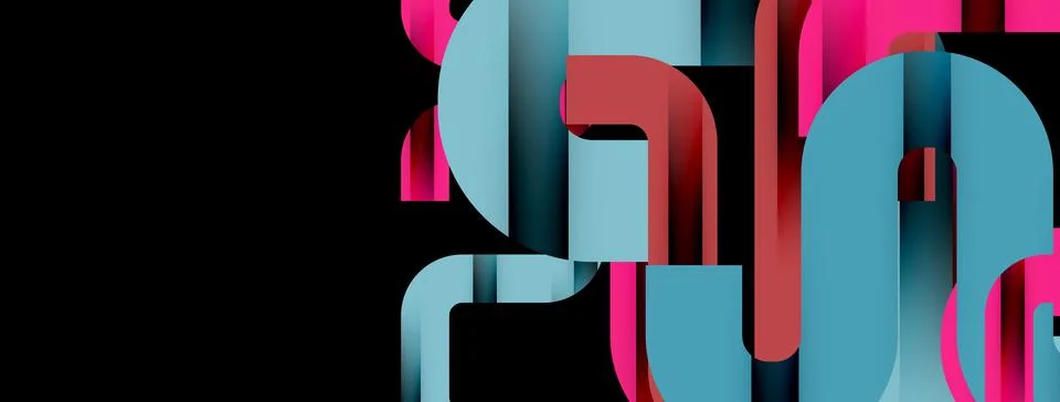Dynamic waves, flowing lines, stripes vector geometric elements minimal pattern Stock Illustration