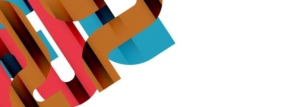 Dynamic waves, flowing lines, stripes vector geometric elements minimal pattern Illustrazione stock