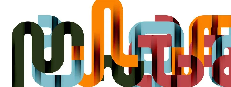 Dynamic waves, flowing lines, stripes vector geometric elements minimal pattern イラスト素材