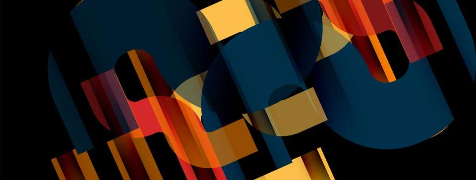 Dynamic waves, flowing lines, stripes vector geometric elements minimal pattern Illustrazione stock