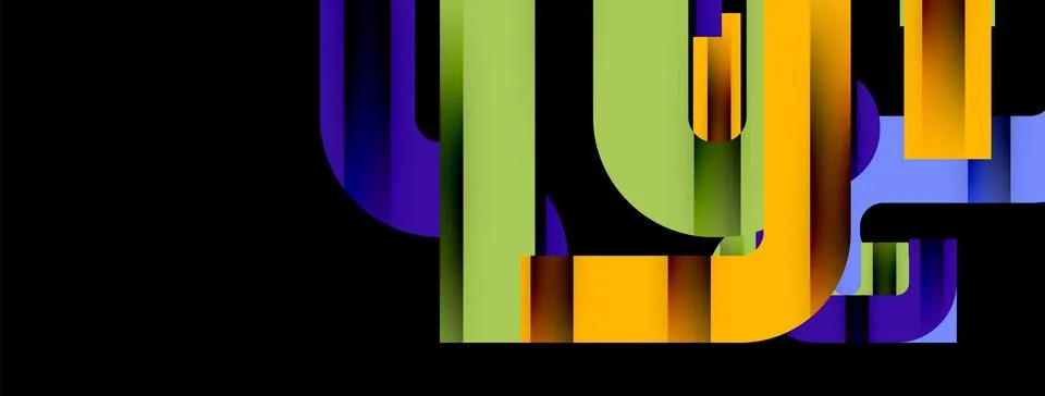 Dynamic waves, flowing lines, stripes vector geometric elements minimal pattern Illustrazione stock