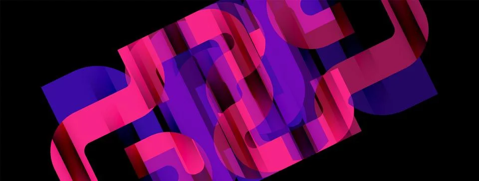 Dynamic waves, flowing lines, stripes vector geometric elements minimal pattern イラスト素材
