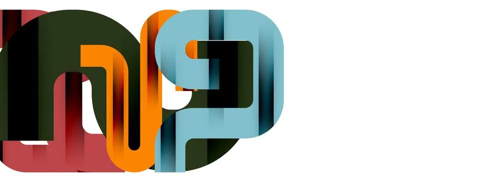 Dynamic waves, flowing lines, stripes vector geometric elements minimal pattern Stock Illustration