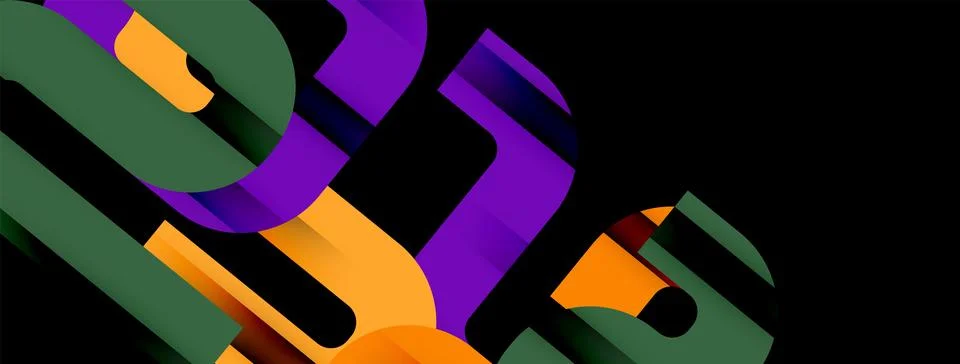 Dynamic waves, flowing lines, stripes vector geometric elements minimal pattern Stock Illustration